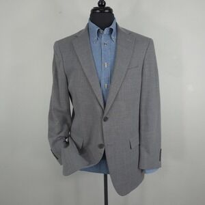 Hart Schaffner Marx Blazer Mens 40R Gray Solid Suit Jacket Sport Coat USA